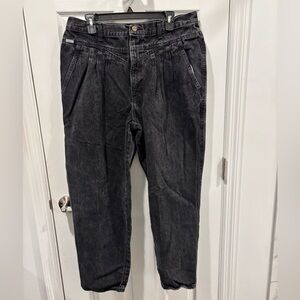 Black Tapered Women's Vintage Chic Black Jeans Size 22 Made In The USA